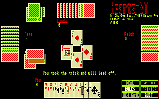 Hearts ST atari screenshot